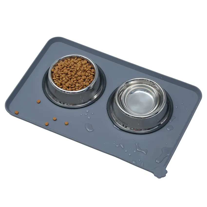 Alfombrilla de silicona antideslizante para Alimentación de Mascotas, resistente al agua, fácil de limpiar, para perros y gatos