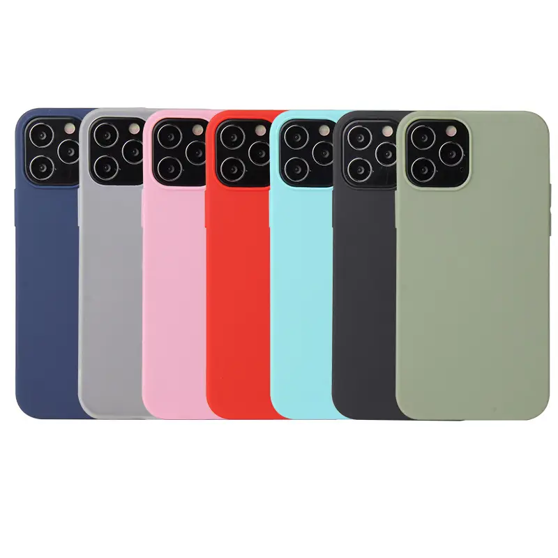 Capa de telefone ultra fina Candy Color Matte Soft Silicone TPU para iPhone 12 Pro Max 11 XS XR 7 8 Plus 13 Pro 14 15 Max