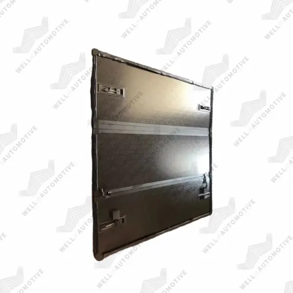 Cubierta de cama de aluminio para camiones, cubierta de repuesto para camionetas todoterreno de alta resistencia, negra, triple pliegue, para pastillas universales