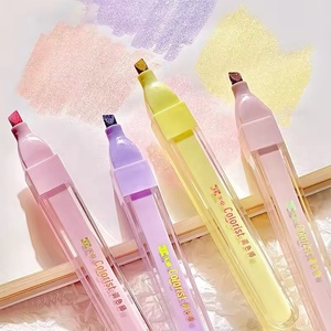 3pcs/set Gradient Pastel Color Sparkling Glitter <strong>Highlighter</strong> <strong>Marker</strong> with <strong>Chisel</strong> Tip for Journal Scrapbook