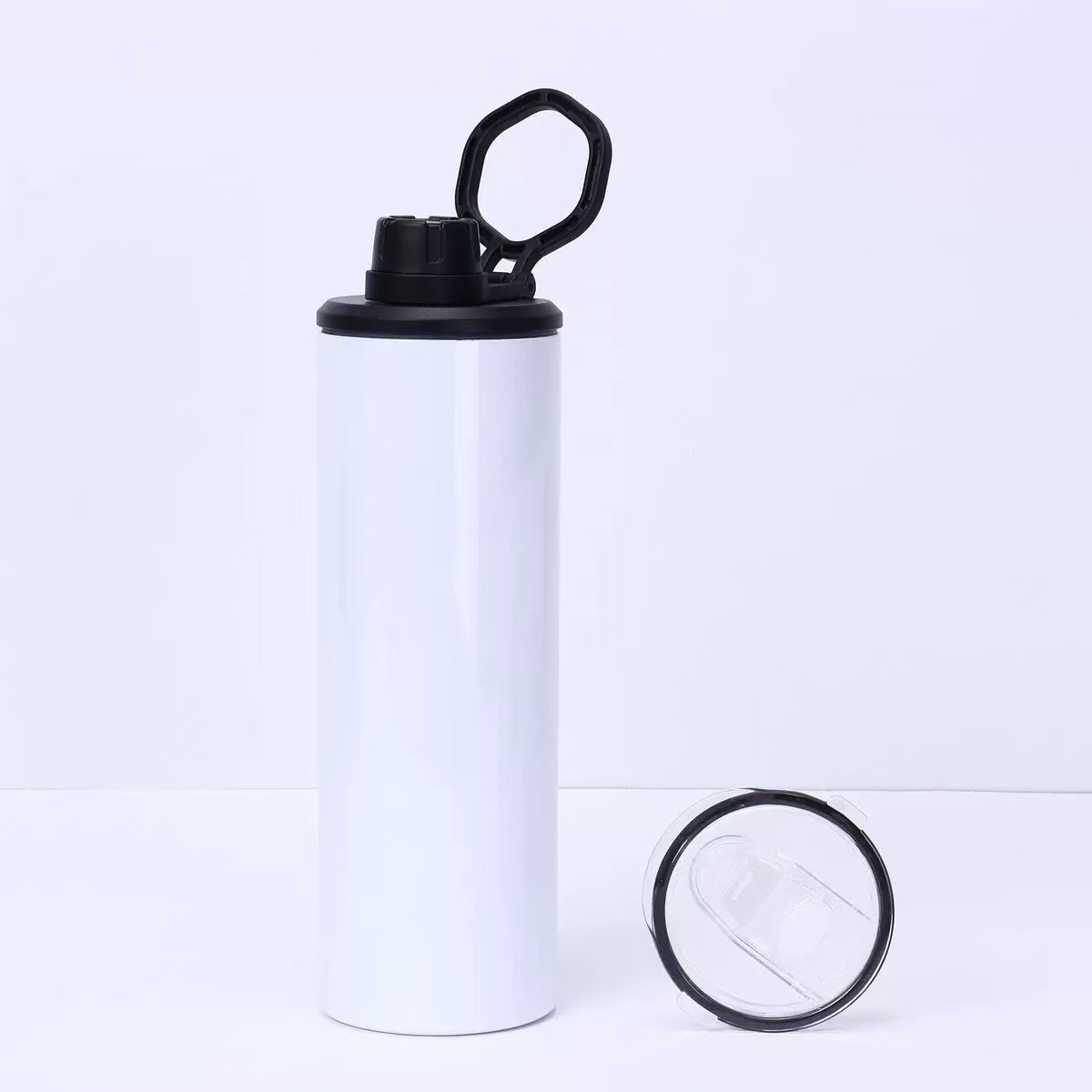 Tasse droite de 20 oz, couvercle à un doigt, couvercle à pousser