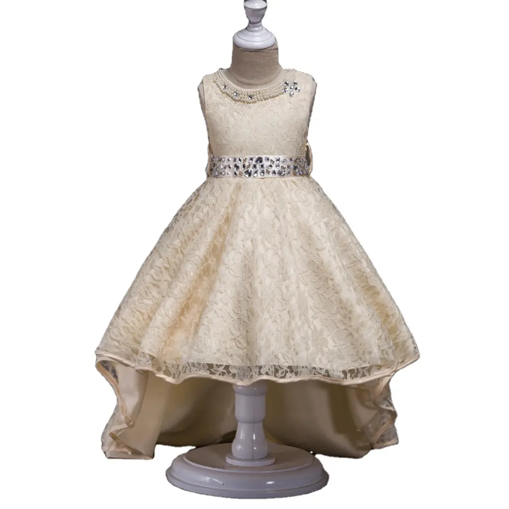 Vestido de renda elegante para meninas grandes, vestido de festa de aniversário com cauda longa e cinto, vestido de noiva para meninas de 12 anos