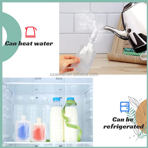 Eco-Friendly Clear Doypack Liquid Refill Pouch Bag 200ml 250ml 300ml 380ml Capacity With 1.6cm Caliber Spout for <strong>Juice</strong> and Beer - Product Image 5