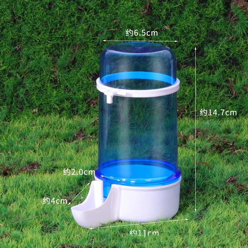 Bebedero de agua automático de plástico transparente, comedero de mijo para loro y hámster, suministros para pájaros, comedero de agua para pájaros