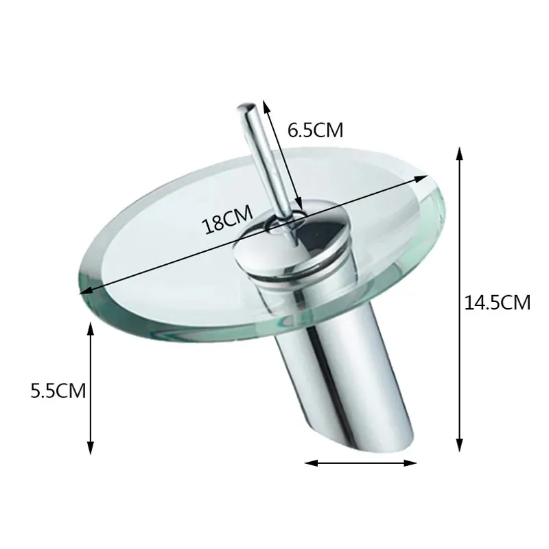 Torneira de vidro temperado para lavatório, torneira misturadora de água quente e fria com alça única