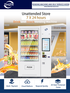 Zhzn thang máy 32-inch màn hình cảm ứng công suất lớn cho đồ ăn nhẹ và đồ uống Máy bán hàng tự động với Thang Máy vận chuyển hàng hóa - Product Image 5