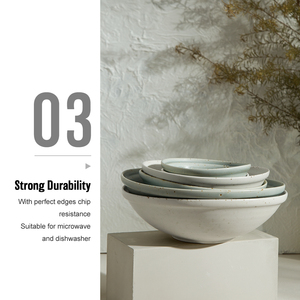Di alta qualità Design nordico ecologico lavabile in lavastoviglie Hotel offre una ciotola di Ramen in ceramica bianca blu irregolare - Product Image 5