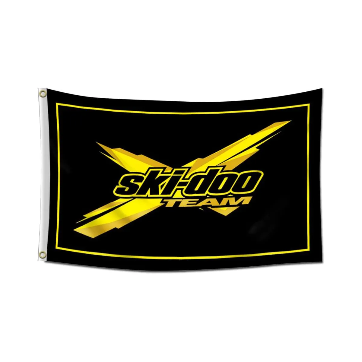 Hot selling custom online design 3 * 5ft thick polyester interior wall decoration Ski Team Doo Flag