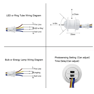 Interruttore a sensore di movimento a infrarossi PIR altamente sensibile 110V 220V rilevatore luce interruttore di ritardo di tempo regolabile - Product Image 4