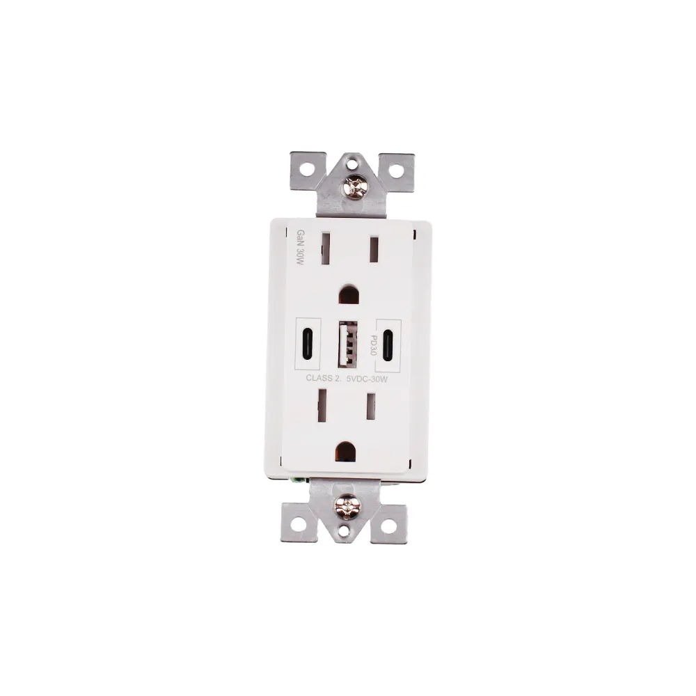 American Style 15A Home White PC Panel Wall Switch Socket