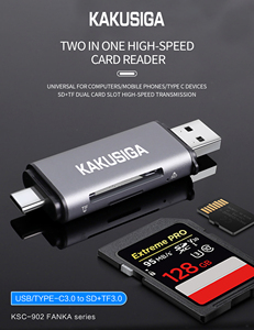 Kakusga USB/Type-C 3.0 ad alta velocità lettore di schede portatile TF SD lettore di schede di memoria lettore adattatore - Product Image 2
