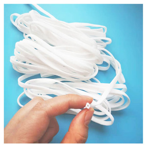2.5mm 4mm Stretch Polyester Nylon Flat Round Thin <strong>Elastic</strong> Bungee Cord 3mm Thread <strong>String</strong> <strong>Loop</strong> Band Earloop for Face Masks - Product Image 1