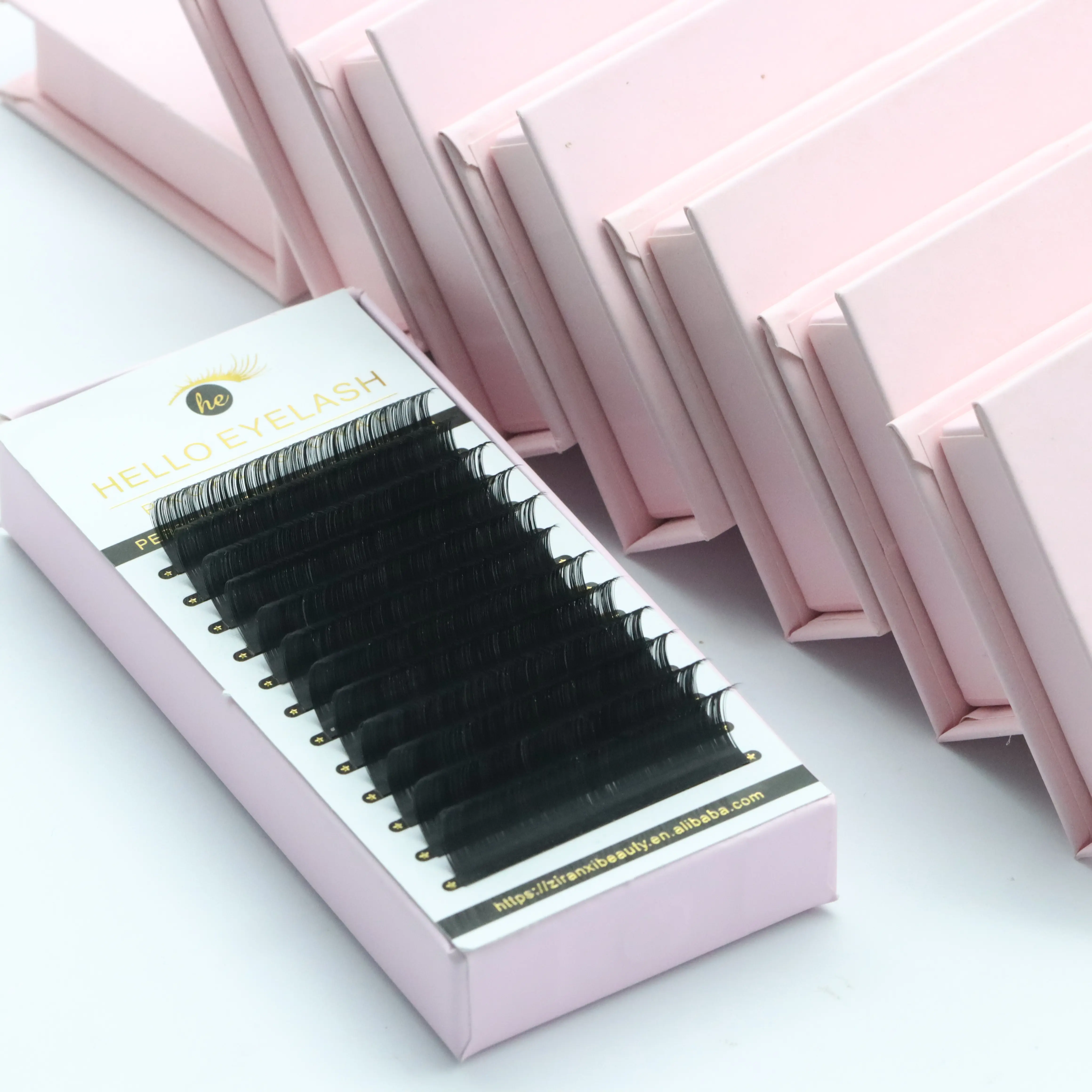 Klassische schwarze matte weiche Wimpernverlängerung Make-Up-Werkzeug selbst-pfropfende individuelle künstliche Mink-Wimpern 8-25 mm Wimpern