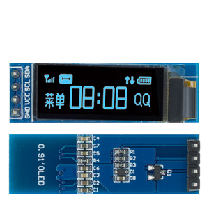 0,91-Zoll-OLED-LCD-Anzeigemodul 128x32 4-poliger SSD1306-Treiber IIC I2C-serieller Bildschirm DC 3,3 V ~ 5V für Arduino White/Blue E-Paper