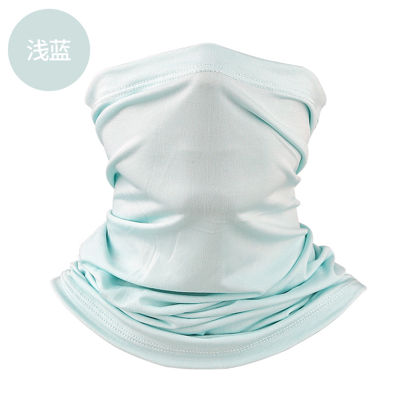 ผ้าคลุมผมไหมนม - สีฟ้าอ่อน