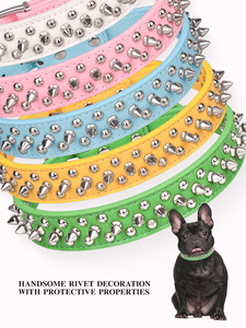 Collar fuerte con remaches para mascotas, cadena ajustable para perros grandes, diseño impermeable a la moda, collares con remaches de patrón sólido - Product Image 4