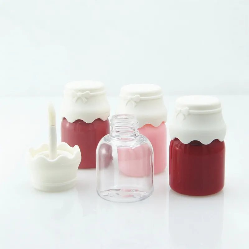 Mini Milk Bottle Clear Cute Lip Gloss Container 8ml Lovely Pink Free Sample Kids Lip Gloss Tube