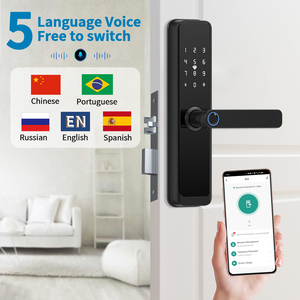 Anahtarsız giriş akıllı kilit için ön kapılar wifi parmak izi dijital şifre kapı kilitleri tuya app ile elektrikli kolu - Product Image 2