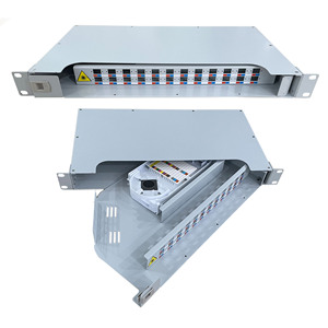 Panel de fibra óptica de 24 puertos para cajón deslizante, montaje en estante con bandeja de empalme tipo rotativo, panel de parche de fibra óptica de 48 núcleos - Product Image 1