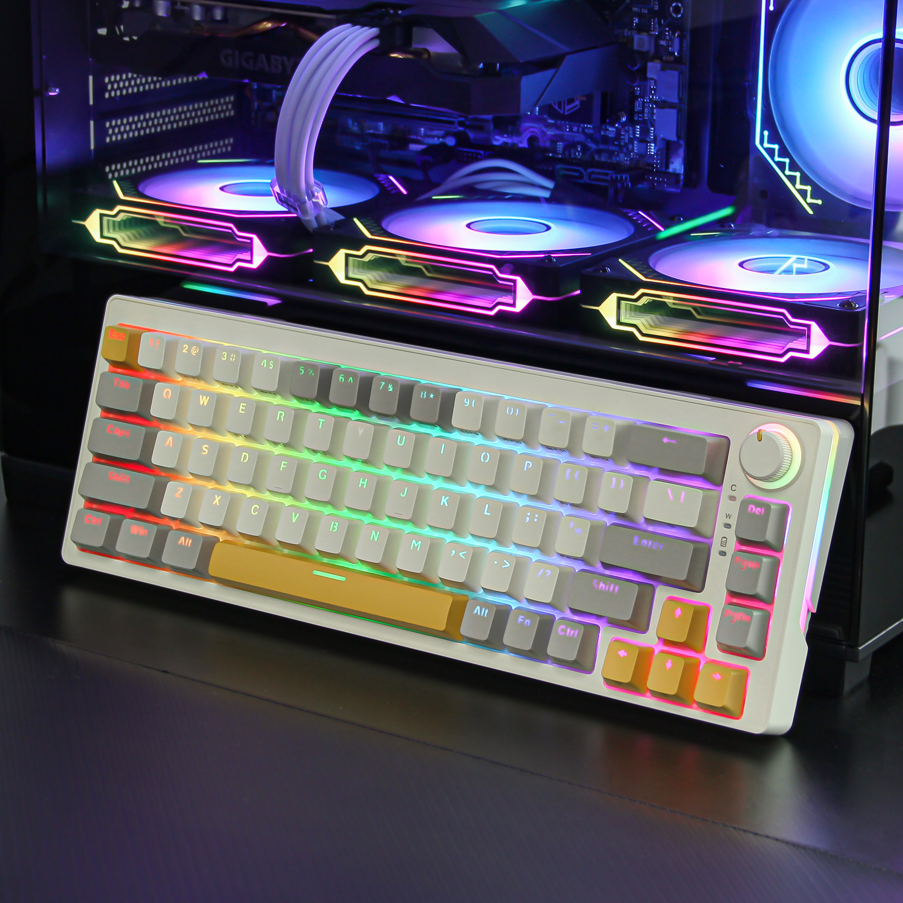ZA68 Pro-Creamy gray-2.4Ghz WirelessRGB