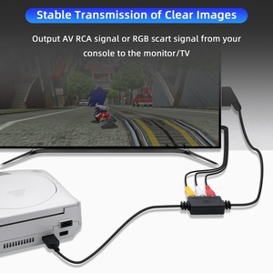 Cable de salida 2 en 1 RGB Scart + AV RCA, Cable de plomo con adaptador AV para SEGA Dreamcast para PAL