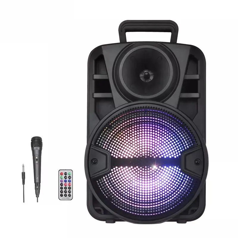 Fabriek 8 "Outdoor Oplaadbare Sound Touch Woofer Trolley Draagbare Karaoke Audio Bt Draadloze Led Mobiele Speaker