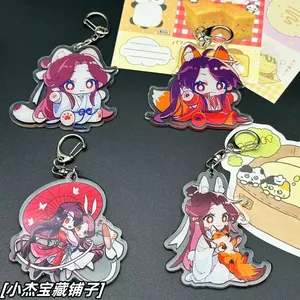 4 adet/grup Anime Tian Guan Ci Fu Xie Lian Hua Cheng anahtar zincirleri anahtarlık cennet resmi nimet akrilik kolye anahtarlık hediye - Product Image 3
