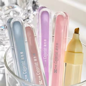 3pcs/set Gradient Pastel Color Sparkling Glitter <strong>Highlighter</strong> <strong>Marker</strong> with <strong>Chisel</strong> Tip for Journal Scrapbook