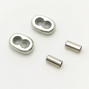 4pcs/set Stainless Steel Number 8 Slide <strong>Clasp</strong> Adjustable <strong>Clasp</strong> with Silicone 18k Gold Plated <strong>End</strong> <strong>Caps</strong> for <strong>Cord</strong> Bracelet - Product Image 3