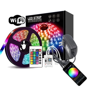 DC12VスマートLEDストリップライト5050 RGB 150 LED 5M音楽フレキシブル防水スマートWIFI RGB LEDライトストリップカット可能エピスターチップ - Product Image 1
