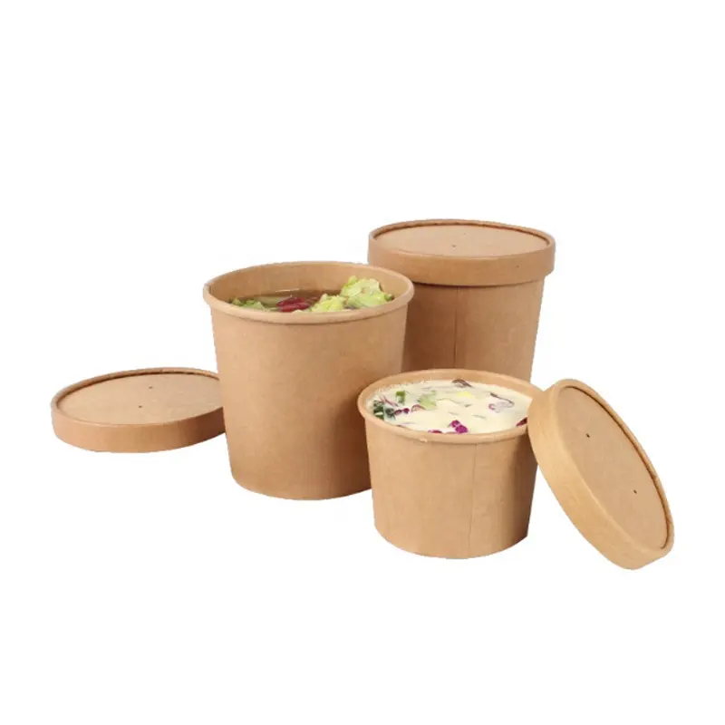 Tigela de papel Kraft quadrada octogonal para saladas e saladas, tigela descartável para almoço, arroz frito e sobremesa, papel para viagem, tigela branca