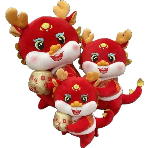 Juguete de peluche de dragón chino de 40CM, muñeco de dragón del zodiaco auspicioso, juguete de regalo, Año Nuevo 2024
