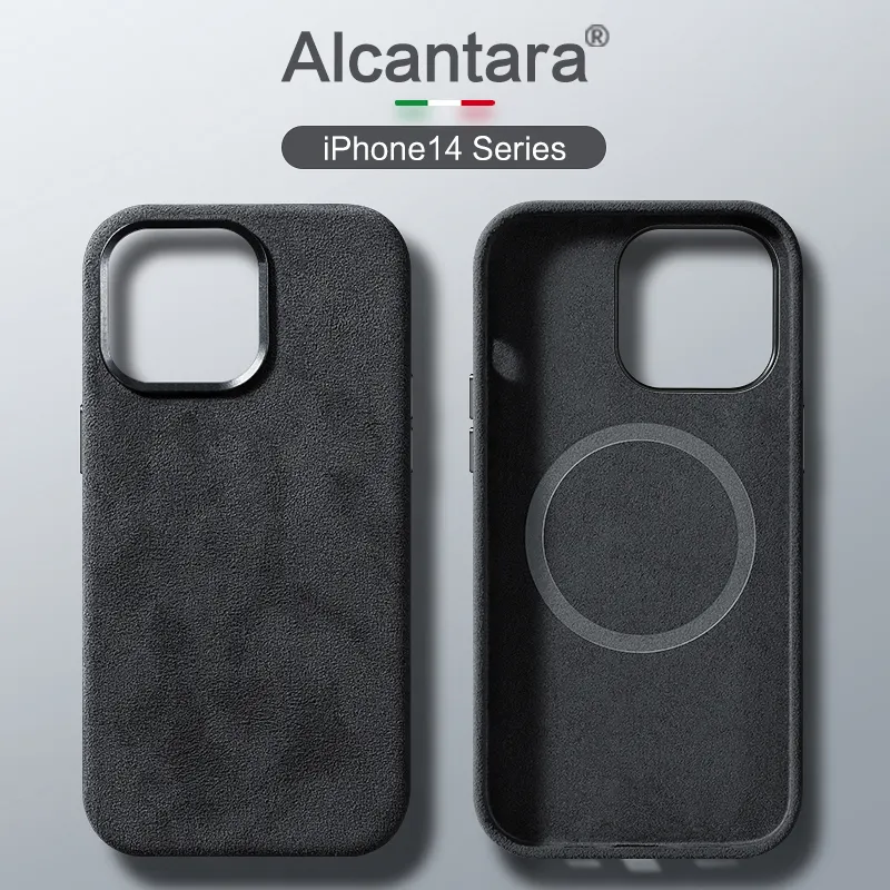 Großhandel magnetische Handy hülle Für Alcantara Hülle iPhone14/14Plus/14Pro/14Pro max