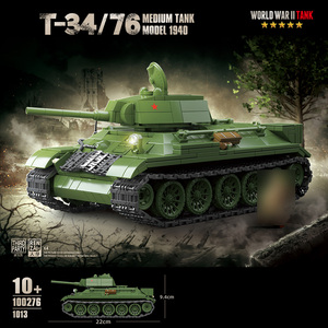 Quanguan WW2 Military Battle Tank Model <strong>Toy</strong> 100276 Building Display Set <strong>Soviet</strong> T-34 Medium Tank for Decoration Technical Study - Product Image 6