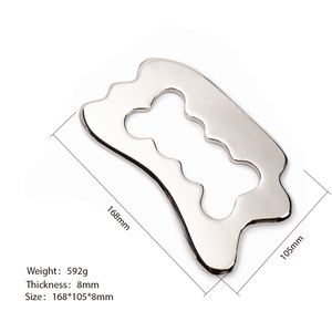 Büyük boy paslanmaz çelik Gua Sha kas kazıyıcı derin vücut boyun vücut güzellik rutin için yüz masajı Metal aracı yeşim rulo - Product Image 3
