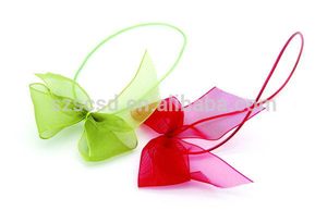 Adjustable Pre-Tied Satin Ribbon <strong>Bow</strong> Tie with <strong>Elastic</strong> <strong>Loop</strong> <strong>Custom</strong> Logo Printed - Product Image 4