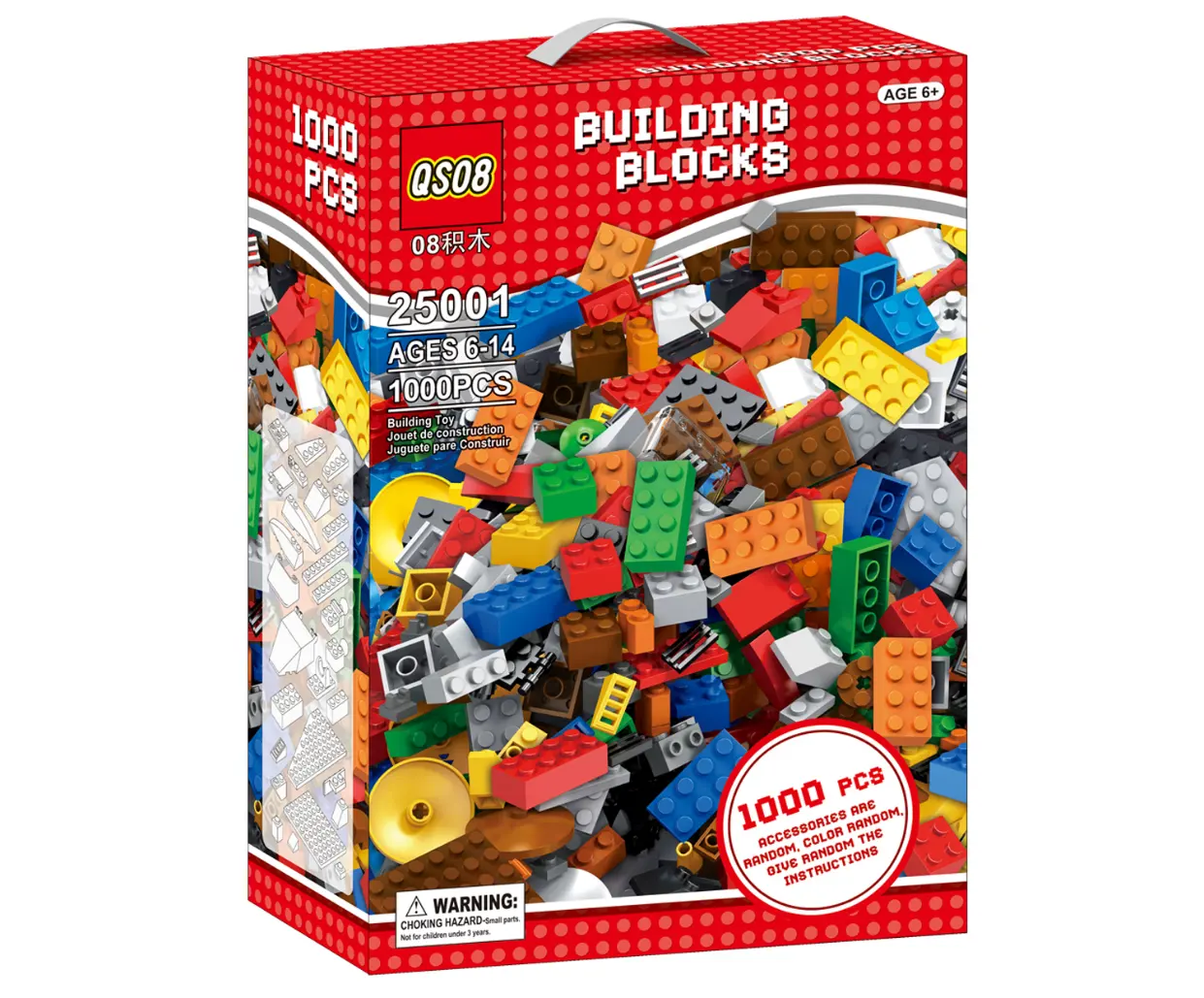 1000 Stück Kunststoff Classic Bausteine Kit, DIY Toy Bricks Basic 300 Stück Bausteine Set mit allen großen Marken