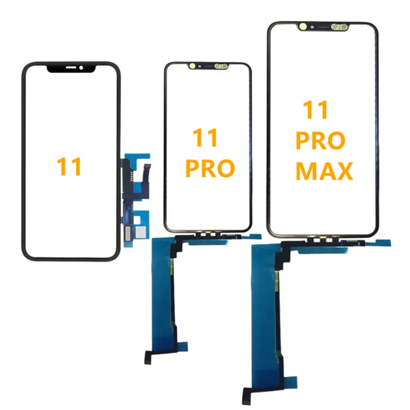 Panel táctil frontal para teléfono móvil, digitalizador de pantalla de vidrio con Oca para Iphone X a 12 Pro Max