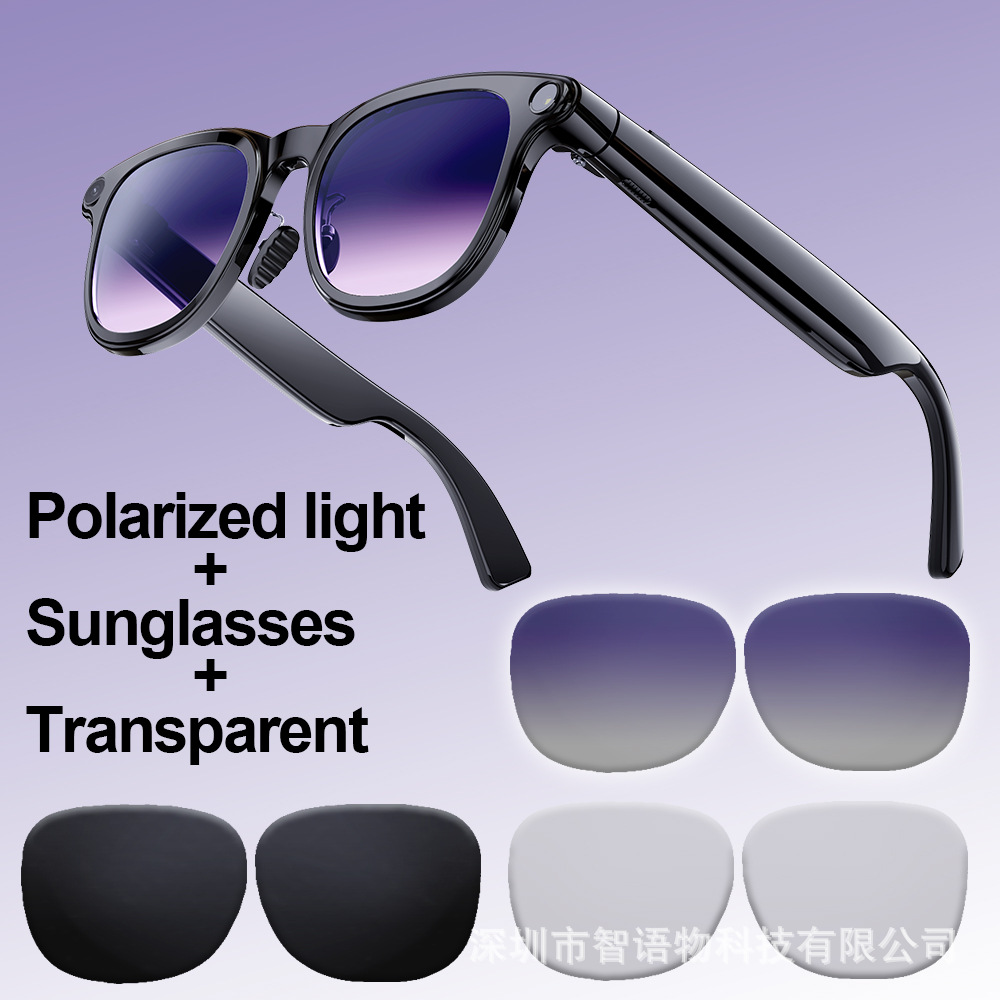 Lunettes de soleil polarisées noires transparentes 3 verres