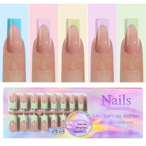 X-Coat 150PCS High Full Cover ABS Material Artificial Finger <strong>Tips</strong> Square French <strong>Tip</strong> Press-on Manicure Nails 5 Colors Long <strong>Tips</strong> - Product Image 6