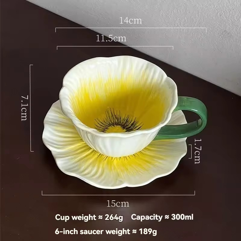Tasse jaune + soucoupe