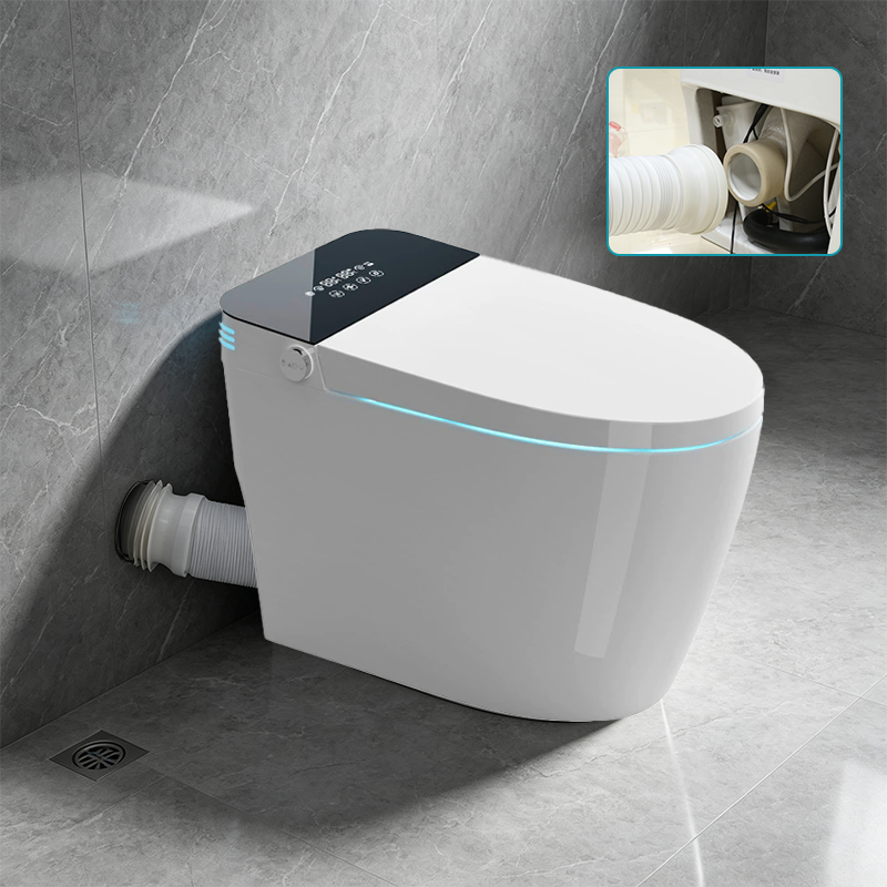 Toilettes blanches avec prise murale