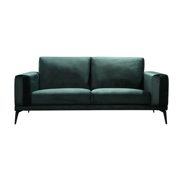 Design moderno pequeno loveseat esmeralda cor verde veludo tecido chesterfield sofá para apartamento sala de estar