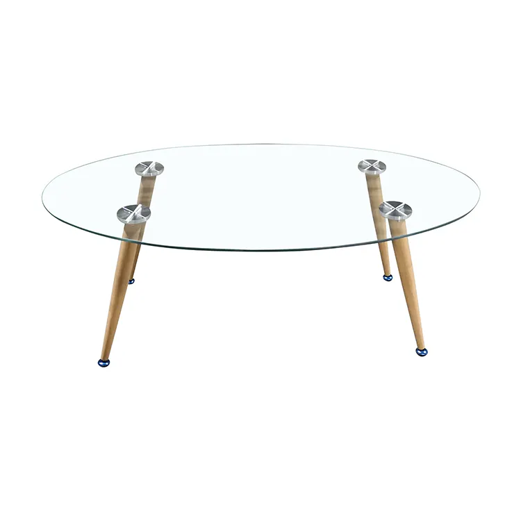 ethiopian eritrean vintage living room furniture clear tempering glass top oval round modern design glass coffee tables