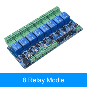 Modbus-Rtu 1/2/4/8 canales optoacoplador aislamiento 12V módulo de relé interruptor Modbus RTU relé salida interruptor RS485/TTL comunicación - Product Image 5