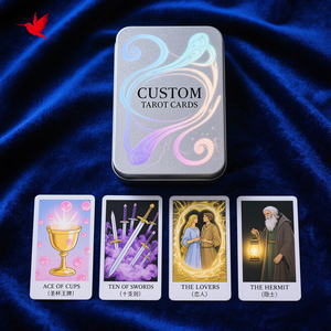 ไพ่ทาโรต์ขอบฟอยล์สีทองแบบเต็มแผ่นกระดาษแบบยืนยันการพิมพ์แบบกำหนดเองเป็นมิตรกับสิ่งแวดล้อม - Product Image 1