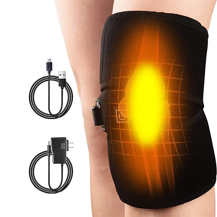 Genouillère chauffante électrique pour douleurs articulaires, soulagement des blessures dues à l'arthrite, avec câble USB