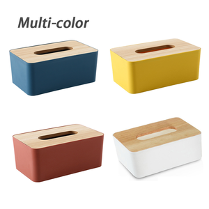 กล่องใส่ทิชชู่พลาสติกพร้อมฝาไม้ - Product Image 5