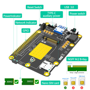 Cappello Base 3G/4G & LTE per Raspberry/ Asus Tinker Board/ Samsung ARTIK /Rock64 Media/Liber scheda computer con ventola di raffreddamento della rete - Product Image 4