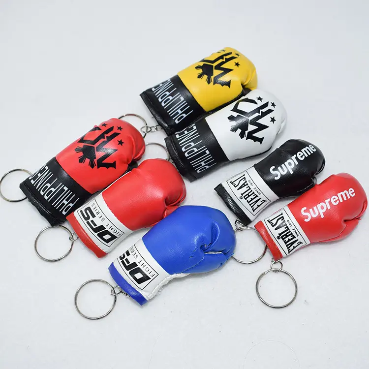 Hot Selling Custom Emulational Boxing Mitten Leder Schlüssel anhänger Mini Mitten Telefon Auto Anhänger Schlüssel anhänger Ring